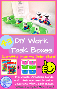 43 Dollar Store DIY work Tasks for Vocational Training and more!