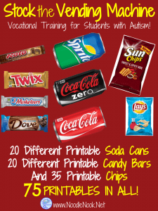 Bundle- 3 Vocational Stocking Activities- Chips, Candy and Soda