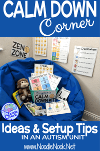 How to Make a Calm Down Corner in Your Classroom- Ideas, Printable Kits, Posters and Rules to set up a calm down area in your SpEd classroom or Autism Unit to help with behavior management and self-regulation.