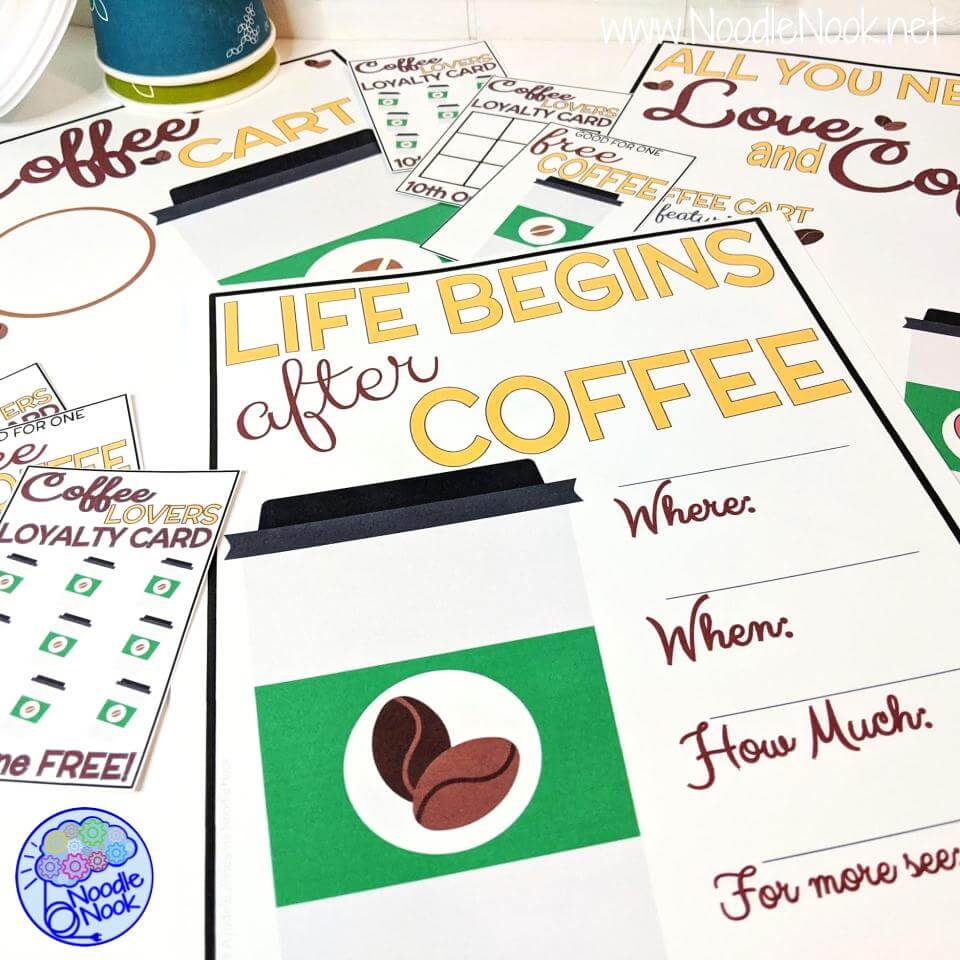 Coffee Cart Visuals and Directions for a Special Ed Class Business