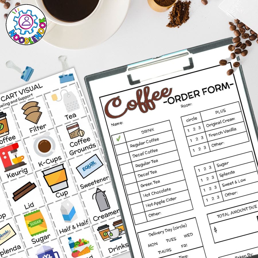 Coffee Cart Visuals and Guides for Special Ed Vocational Training