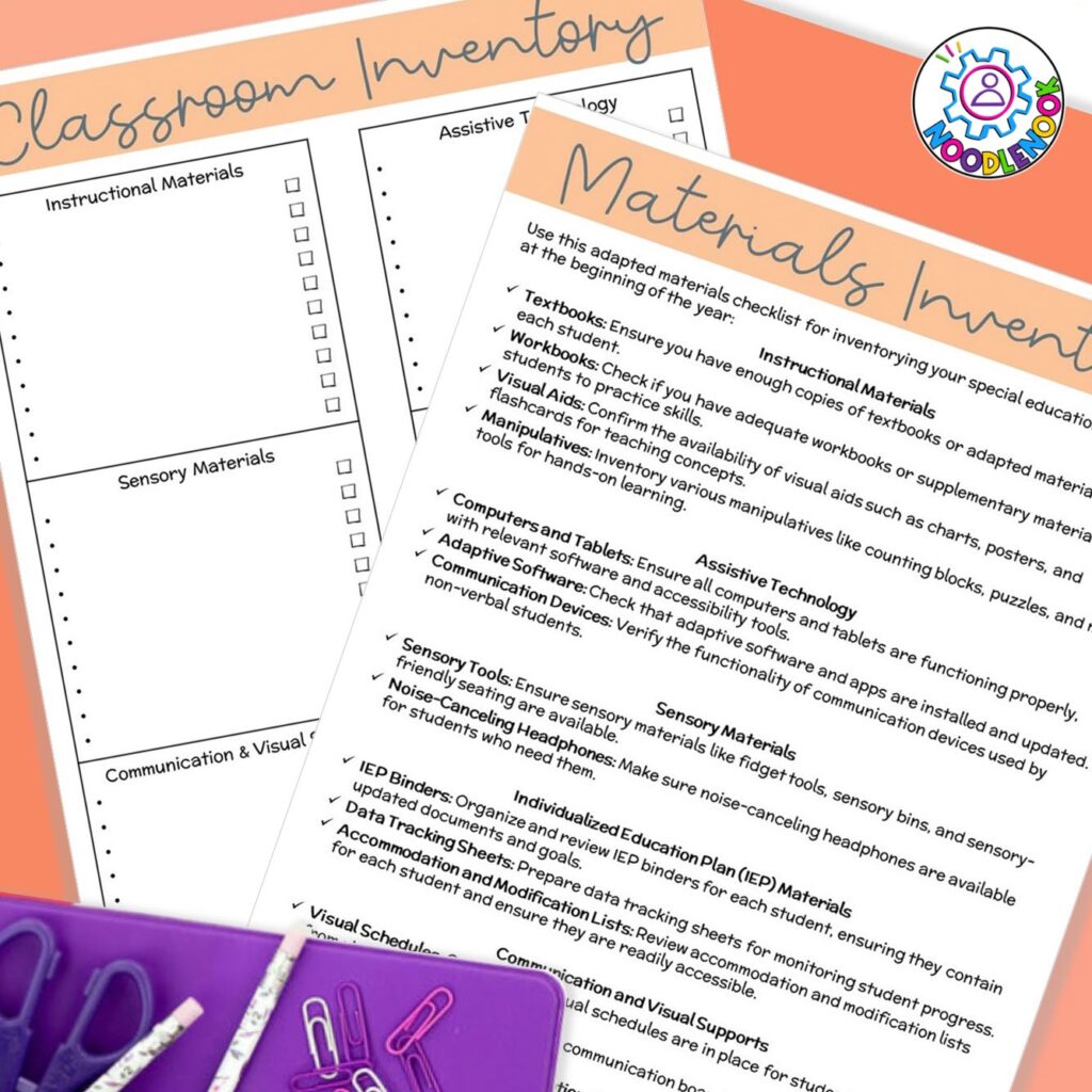 Classroom Inventory & Materials Inventory for Special Ed - The Ultimate Special Ed Teacher Planner