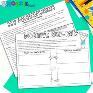 Positive Self-Talk Worksheet(5-Steps to Student Positivity)