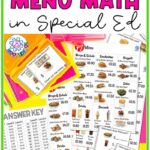 Graphic of Real-World Math for Special Education text with math activity for special ed